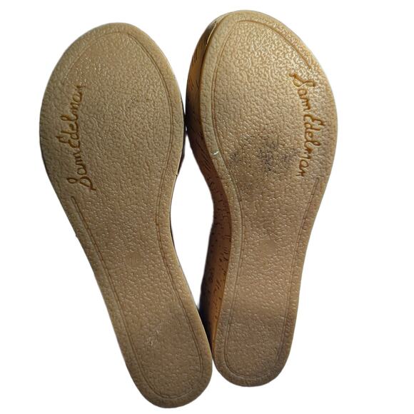 Sam Edelman Rosa Tribal Beaded Cork Platform Toe Post Thong Sandals Sz 7.5 - Picture 5 of 6